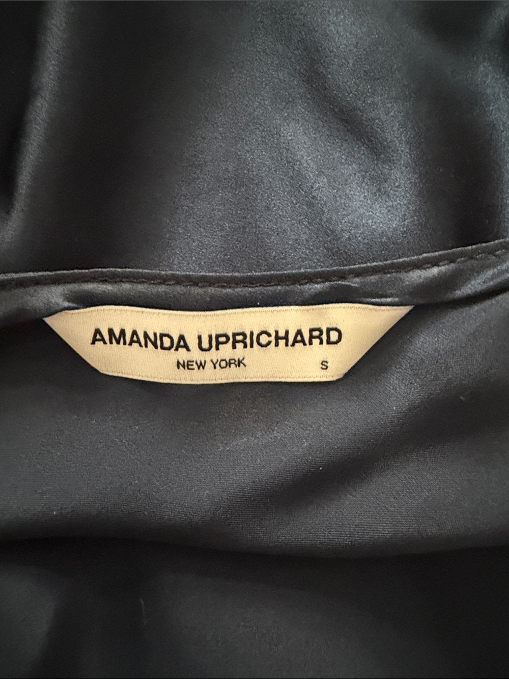 Amanda Uprichard Samba Halter Satin Mini Dress in Ink - Picture 6 of 6
